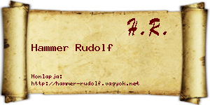 Hammer Rudolf névjegykártya